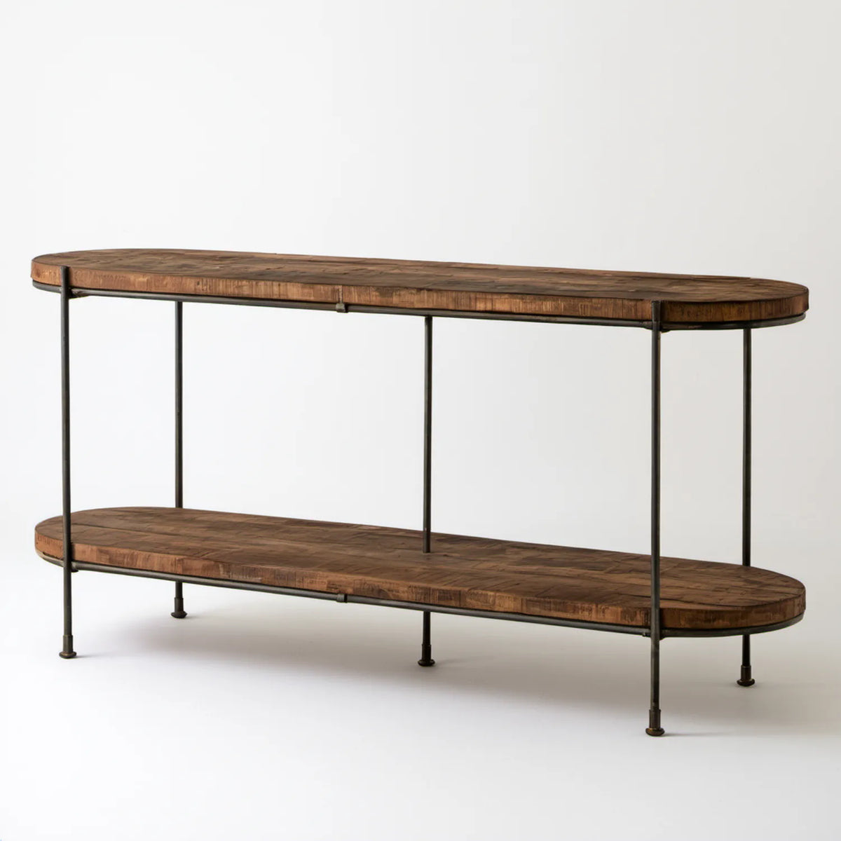 Brązowo-czarna szafka RTV z litego drewna mango i stali 180 x 40 x 80 cm